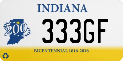 IN license plate 333GF