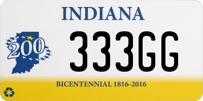 IN license plate 333GG