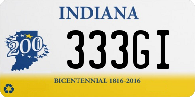 IN license plate 333GI