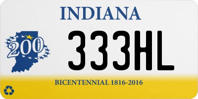 IN license plate 333HL