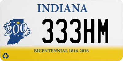 IN license plate 333HM