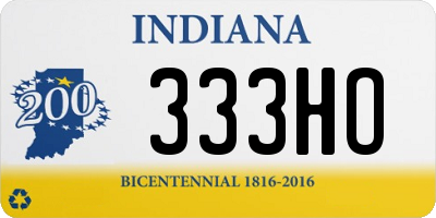 IN license plate 333HO