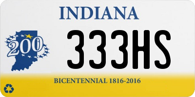 IN license plate 333HS