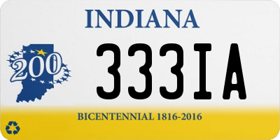 IN license plate 333IA