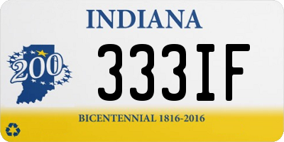 IN license plate 333IF