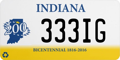 IN license plate 333IG