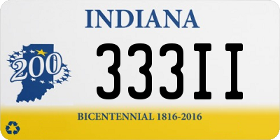 IN license plate 333II