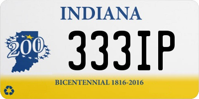 IN license plate 333IP