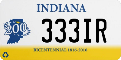 IN license plate 333IR