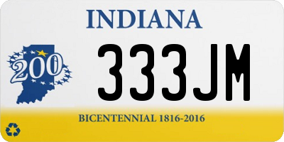 IN license plate 333JM