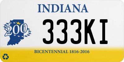 IN license plate 333KI