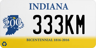 IN license plate 333KM