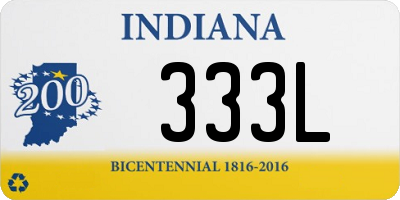 IN license plate 333L