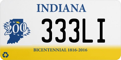 IN license plate 333LI