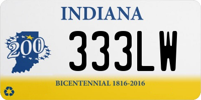 IN license plate 333LW