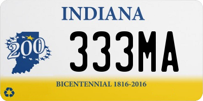 IN license plate 333MA