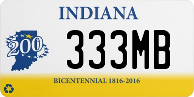 IN license plate 333MB