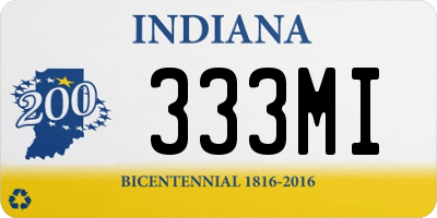 IN license plate 333MI