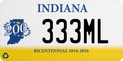 IN license plate 333ML