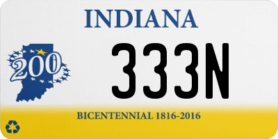 IN license plate 333N