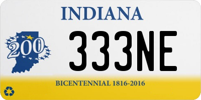 IN license plate 333NE