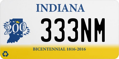 IN license plate 333NM