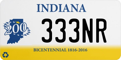 IN license plate 333NR