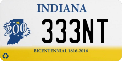 IN license plate 333NT