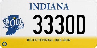 IN license plate 333OD