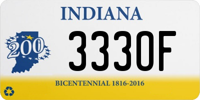 IN license plate 333OF