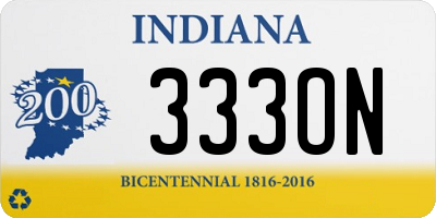 IN license plate 333ON