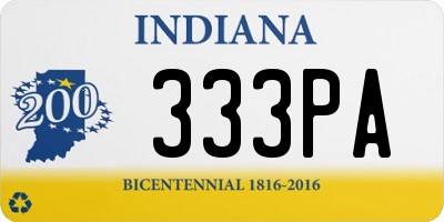 IN license plate 333PA