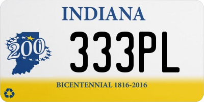 IN license plate 333PL