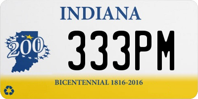 IN license plate 333PM