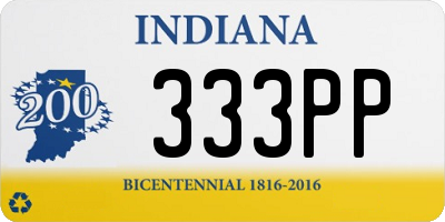 IN license plate 333PP