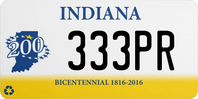 IN license plate 333PR