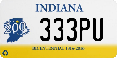 IN license plate 333PU