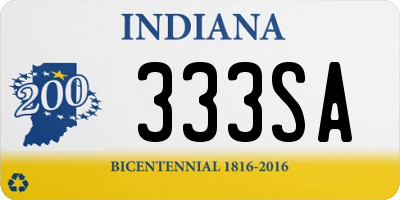 IN license plate 333SA