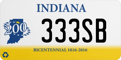 IN license plate 333SB