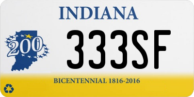 IN license plate 333SF