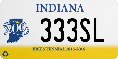 IN license plate 333SL