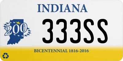 IN license plate 333SS