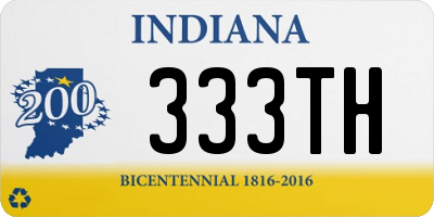 IN license plate 333TH