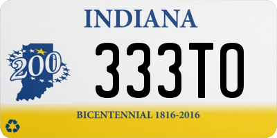 IN license plate 333TO