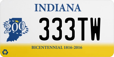 IN license plate 333TW