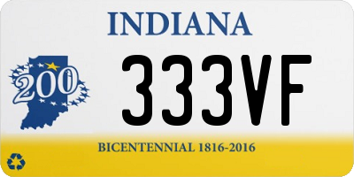IN license plate 333VF