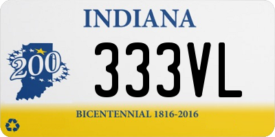 IN license plate 333VL