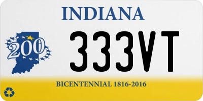 IN license plate 333VT