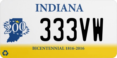 IN license plate 333VW