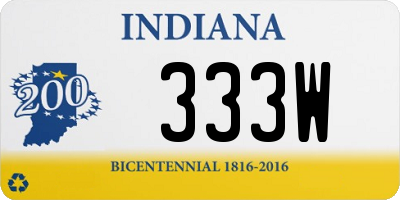 IN license plate 333W